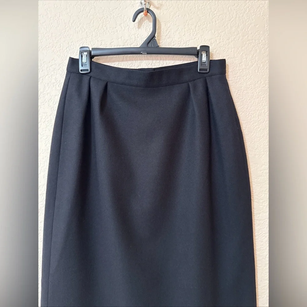 Wool Pencil‎ Skirt Women’s Sz 13-14 Black Hemdall Preppy Career Business Corp